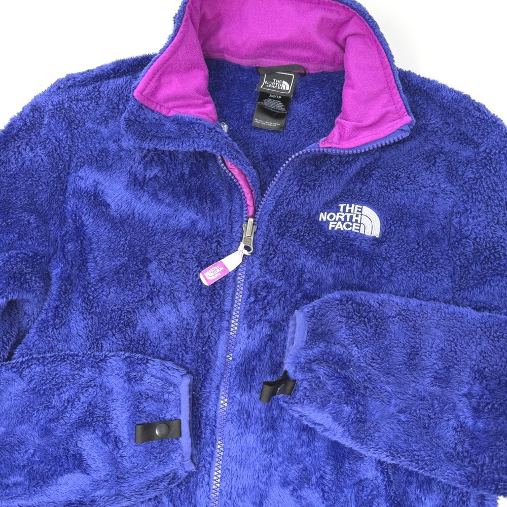 The North Face Osito 2 Blue High Pile Silken Fleece Full Zip Jacket Womens XS